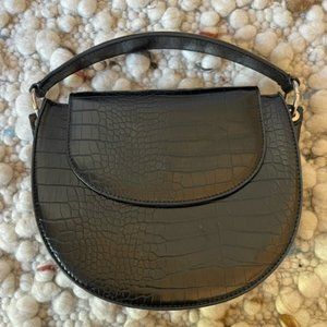 Zara | Black Faux Snake Print Bag